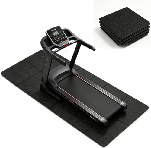 Vikbar golvskyddsmatta fitness underlag för träningsutrustning, 183 cm x 61 cm x 6 mm tjock hög densitet PVC golvmatta träningsutrustning, sportmatta för löpband, gym, motionscykel, rulltränare
