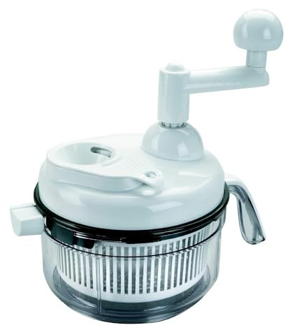 Lacor 60361 - Mini Picadora de 2 cuchillas+batidor 1 Litro Manual | Para un uso práctico y profesional en cocina; perfecto para el día a día en hostelería y en casa, cómodo de usar y de guardar