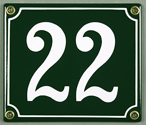 Buddel Bini Wetterfestes Emaille Hausnummernschild 22 12 x 14 cm, sofort lieferbar, grün