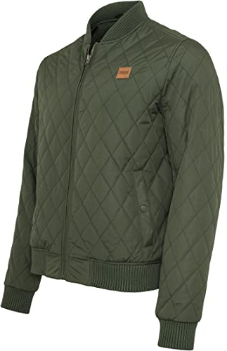 Urban Classics Diamond Quilt Nylon Jacket, Chaqueta Hombre, Verde Oliva (Olive 176), M
