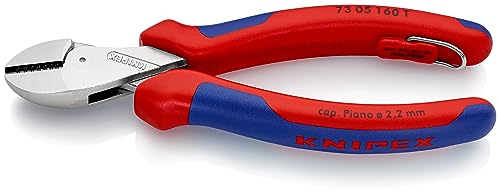 KNIPEX X-Cut Kompakt-Seitenschneider mit Mehrkomponenten-Hüllen, mit integrierter Befestigungsöse zum Anbringen einer Absturzsicherung, 73 05 160 T