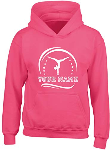 Hippowarehouse Personalised Female Gymnastics Design Kids Unisex Hoodie Hooded top