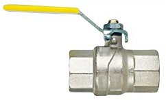 VALVOLA A SFERA GAS METANO 1/2 FF RETTA MANIGLIA LUNGA in alluminio GIALLA