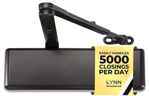 LYNN HARDWARE Extra Heavy Duty Automatic Door Closer (Dark Bronze) - Commercial Grade, Contractors Choice, Adjustable Speed, Delayed Closing Timer, 3 Mounting Options, 3 Hour Fire Rated (DC9016 Model)