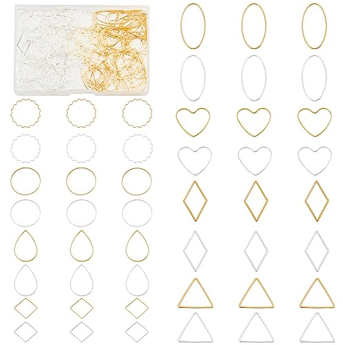 PandaHall Elite – 160 abalorios abiertos con tapa trasera de latón para resina, marco vacío, molde para fabricación de bricolaje y joyas