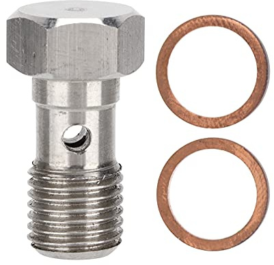 Boulon Banjo, 7/16 Po X 20 UNF Boulon Banjo en Acier Inoxydable 25 Mm de Long Adaptateur de Raccord de Frein avec 2 Rondelles