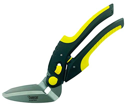 1 x SabreCut SCMPS01 Multi-Purpose Professional Heavy Duty Spring Loaded Stainless Steel 250mm/10 Blade Shears Industrial Scissors with Soft Grip Handles for Soft Metals, Carpets, Leather & Fabrics
