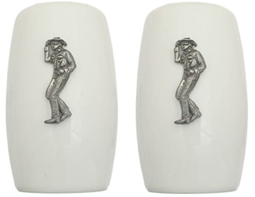 Cow Boy China Salt and Pepper Shakers Cruet Set Modern White CSP 83