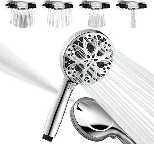 SparkPod Shower Head High Pressure and 10 Spray Settings - Luxury 5 Handheld High Power Shower Heads with High Pressure Jets - Showerhead and 10 Functions - Polished Chrome (No Filter)
