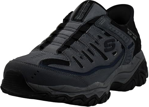 Skechers Afterburn Ridgeburn Slip-ins Chaussures à Enfiler pour Homme, Ajustement Standard, Noir/Charbon, 39.5 EU