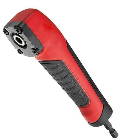 Ragyzity Right Angle Attachment Electric Screwdriver Repair 90 Degree Corner Device, Shockwave Impact Duty Right Angle Attachment (Red,Black)