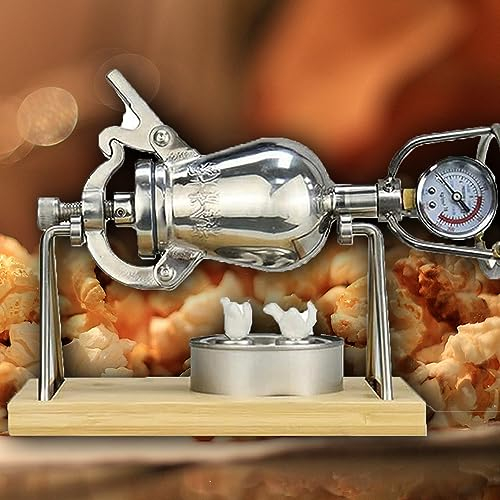 ZZYYZZ Traditioneller Popcorn-Maker, Hochdruck-Popcorn-Popper aus Edelstahl, gesunde, ölfreie Geschenke für Weihnachten, Halloween, Heimdekoration,520ml
