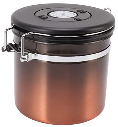 HERCHR Récipient à Café En Grains De Café Pour Café Moulu, Stockage Hermétique En Acier Inoxydable Pour Café Moulu Pour Haricots, Thé, Farine, Sucre(1.5L)