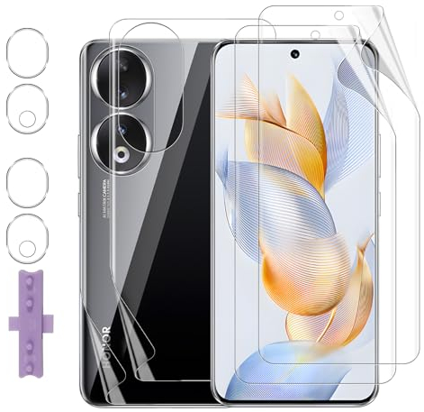 Lutree per Honor 90 5G Pellicola Protettiva, 2+2+2 Pezzi TPU Pellicola Protettiva+Flessibile Posteriore Protezione Schermo+Vetro Temperato Pellicola Fotocamera, HD Anti-Graffio Anti-Impronte
