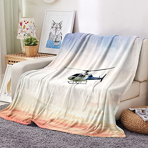 EHOMERY Mantas para Cama Decorativas Frazada De Verano Manta Original Cobija De Verano Avión Paisaje Manta Aire Acondicionado Mantas Decorativas Suaves Y Cómodas Blanco 150x130cm