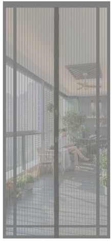 Sekey Fliegengitter Balkontür zuschneidbar – Magnet & selbstklebend, ohne Bohren | Insektenschutzvorhang für Balkon-, Terrassen- und Zimmertüren, 110x220 cm, Grau