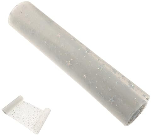Operitacx 1rolle Pvc Transparentes Bastelmaterial Mit Glitzerstern-muster Für -projekte Taschen Stifte Und Mehr Hochwertiger Langlebiger Pvc-stoff Für Kreative Bastelideen