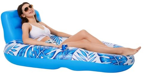 Zuasdvnk Schwimmliege für den Pool, aufblasbarer Liegestuhl Float | Schwimmender Stuhl, Liege, Liege, Pool schwimmt,Multifunktionale Wasserfloß-Bräunungsschwimmer für die Pool-Strandparty für
