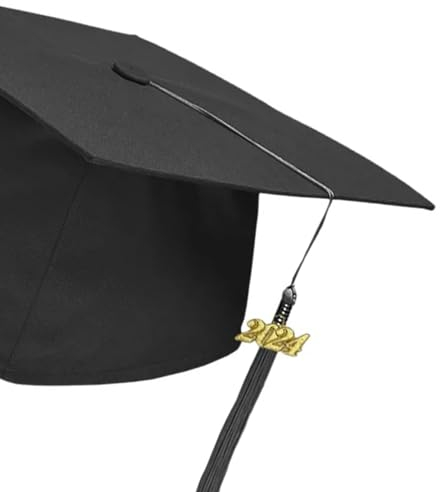 YUHANGCIYE School Graduation Party Caps With Fringes Plain Mortarboard Hat University Bachelor Doctor Academic Doctor Hat Unisex Graduation Hat Decors Graduation Hat For Teen