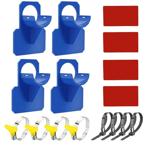 Adorila 4 Pack Swimming Pool Pipe Holders, Plastic above Ground Pool Hose Holder, Pool Hose Support Bracket for 1.46(MAX) Diameter Hose (Blue)