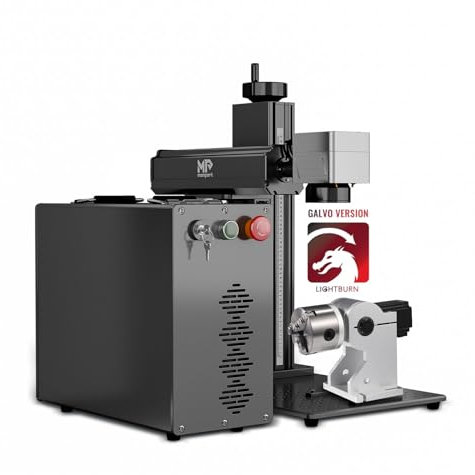 Monport 60W GPRO Fiber Laser Engraver with Rotary&LighBurn, MOPA Laser Color Marking Machine with 175x175mm Lens Red Dot Guide Precision Focus Safety Laser Cutter Engraver for Gold Jewelry Metal