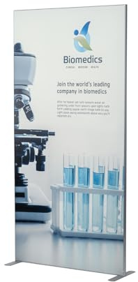 EXPOLINC Fabric Stand mit 2 Füßen - Werbe- & Stoffwand Banner Display - 100x200cm - frei stehender Bilderrahmen - ohne Druck