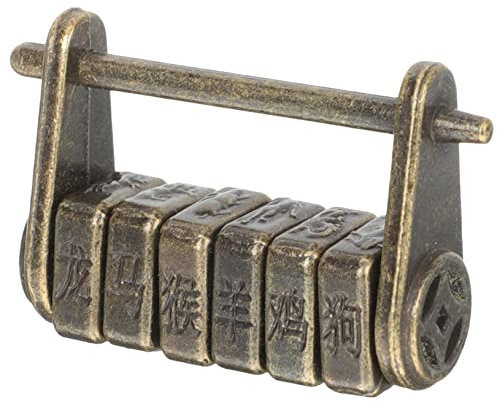 Artibetter Vorhängeschloss Antik Mit Chinesischem Kulturstil Graviertes Schloss Für Holzkisten Schmuckschatullen Schränke Wandschränke Langlebiges Zinklegierungsschloss Für Haushaltsbedarf
