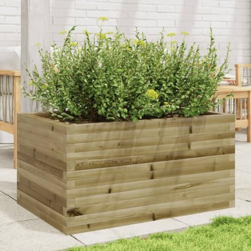 Somanki Pflanzkübel 90x60x45,5 cm Kiefernholz Imprägniert, Blumentopf Gross, Blumenkasten Balkon, übertopf, Pflanzkasten, Flowerpot, Kräuterbeet Für Die Küche, Vertikalbeet - 847282