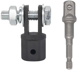 IUSOT 1/2-Zoll Scherenwagenheber Adapter mit 13/16 Zoll Ringschlüssel, Metall-Schlagbohrer-Stecknuss-Adapter Aus Chrom-Vanadium-Stahl für Ring Oder Doppelloch Scherenwagenheber für Autoreparatur
