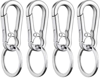 ZAAWUUT 4 x Hundemarken-Clips, Metall-Clip für Katzen- und Hundehalsband, mit Schlüsselanhänger, Erkennungsmarken-Halter, Haken für Haustierhalsband und Geschirr
