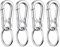ZAAWUUT 4-Pack Dog Tag Clips,Metal Cat & Dog Collar Clip with Keyring,Dog Tag Clip Holder Hook for Pet Collar and Harness (Silver)
