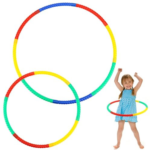 BREANIFULL Hula Hoop pour enfants - 14 pièces - Design amovible - Cerceau de gymnastique - Cerceau de fitness - Petit - Rechargeable - Pour gymnastique, fitness, danse