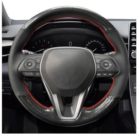 YSQIFBABD Funda Volante para Coche Protector para Volante de Coche, Trenza de Gamuza de Fibra de Carbono para Toyota para RAV4 2019, para Corolla 2018-2020. Funda para Volante(2)