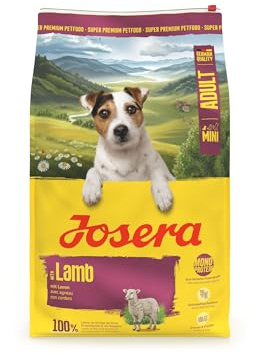 JOSERA Mini Adult Lamm (1 x 10 kg) | Premium torrfoder för vuxna hundar av små raser | med sötpotatis, örter och frukter | små kroketter | extra kompatibel | spannmålsfri | 1-pack
