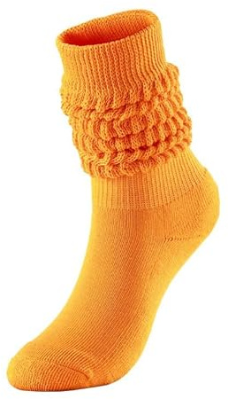 Generisk overknee strumpor damer gosiga strumpor långa strumpor knästrumpor höga strumpor kostymstrumpor stickade bomull tjock varm överknä termo julstrumpor andas löparstrumpor, Guld, one size