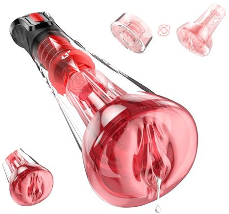 Sirrtiy Penis Pump Male Masturbator Sex Toys - 3 In 1 Mens Sex Toy with 5 Powerful Suction & 9 Vibration Modes, 2 Removable Pocket Pussy for Penis Training Masturbation, Stroker Dick Pumps & Enlargers