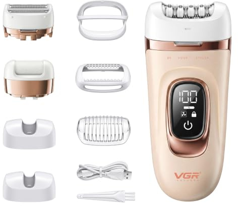 VGR 762 Epilateur Electrique Femme 3 En 1 Sans Fil IPX7 Et Mode Turbo, Rose