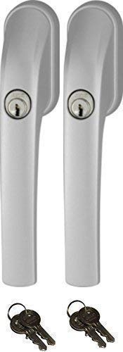Abus FG300 abschließbarer Fenstergriff, Silber, im Set 2 Stück alle gleichschließend mit insgesamt 4 Schlüssel