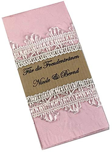 10 Taschentücher Freudentränen Hochzeit VINTAGE TT0083 personalisiert