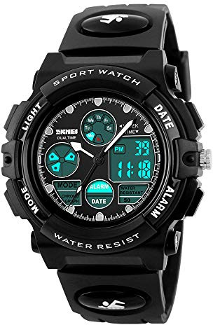 Dayllon Armbanduhr Kinder Junge Digital Outdoor Sport 50 M Wasserdicht Watch for Kids Analoge Uhr mit Wecker 12/24 h Stoppuhr LED Licht Kinder Uhren für Jungs