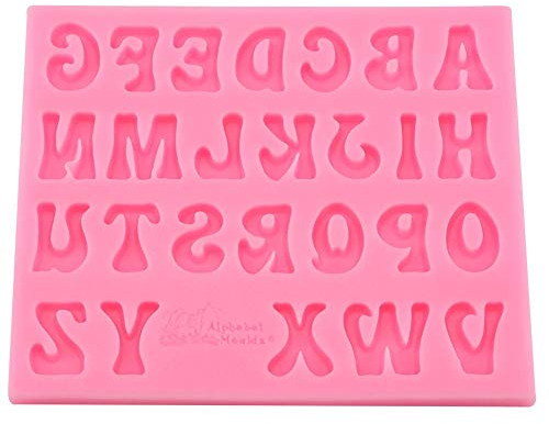 Buchstaben Form Silikon Kuchen Fondant Schokoladenformen Dekorieren Tool 3D Seife Schokoladenformen Diy Gebäck Anzahl und Buchstaben Form Silikonform(pink 13.00 * 11.00 * 1.00)