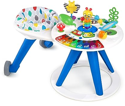 Baby Einstein, Around We Grow 4-in-1 Spieltisch & Lauflernhilfe mit Lichtern & Musik, Lauflernwagen mit Spielstation,15 Aktivität Spielzeug, 360° drehender Sitz, höhenverstellbar, Kinder ab 6 Monaten
