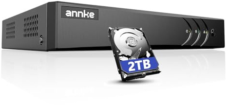 ANNKE 3K Lite 8CH Digital Video Recorder, H.265+ Hybrid 5-in-1 DVR with AI Human/Vehicle Detection, Work with 3K/5MP/4MP/2MP TVI/AHD/CVI/CVBS Cameras for Home Business Surveillance, 2TB HDD Included