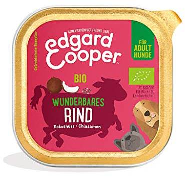 Edgard & Cooper Natürliches Nassfutter für Hunde – Getreidefrei, proteinreich und gesund (Bio-Rindfleisch, 100 g (17er-Pack)