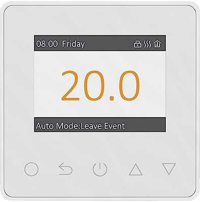 Termostato digital programable para calefacción eléctrica por suelo radiante, termostato inteligente de temperatura, color blanco sin WiFi