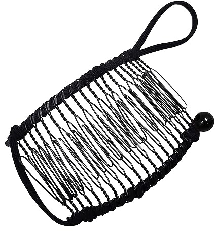 Bananen-Haarspange, groß, dehnbar, Vintage-Bananen-Haarspange, Pferdeschwanz-Bananen-Clip, Metall-Kämme, rutschfeste Haarspange, elastische Drahtreifen-Haarnadel für dickes, lockiges, gewelltes Haar