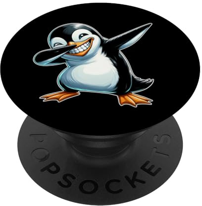 Cooler Dabbing Pinguin Cartoon Dab PopSockets mit austauschbarem PopGrip
