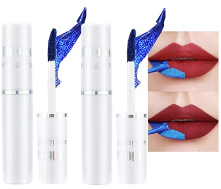 Abziehbar Lip Tint, 2 Farben Matte Lip Stain Peel Off Lang Anhaltend & Wasserfest, Rot Lipgloss Hochpigmentiert, Tattoo Colored Flüssiger Lippenstift, Non-Transferred & Non Stick Cup