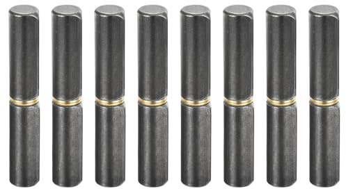 sourcing map Lot de 8 charnières à souder sur barillet - 10,2 x 25,4 cm (L x P) - En acier au carbone - Soudables et amovibles - Pour porte battante en métal, rampe de remorque, broche de 0,9 cm