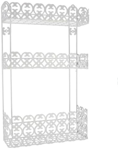 Tradineur - Estantería de baño, metal, 3 niveles, organizador de productos de aseo, higiene, pared, ducha, ligera y resistente (Blanco - 51 x 30 x 10 cm)